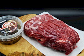 Runderbavette met chimmichurri kruidenolie (á 1 kg)